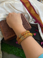 Kada Kundan Bangle -Brown Orange Matt-G4833